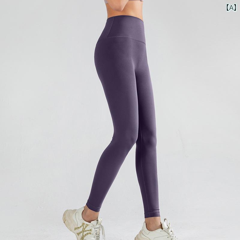Capri Pants - レディース ハイウエスト 九分丈 タイト フィットネスパンツ 外穿 ヒップアップ シームレス 春夏 裸感 ヨガパンツ 吸湿速乾 ナイロン スパンデックス 弾力 速乾 親肌 ハニーピーチヒップ ランニング フィットネス サイクリング ダンス 緑 赤 黒 グ