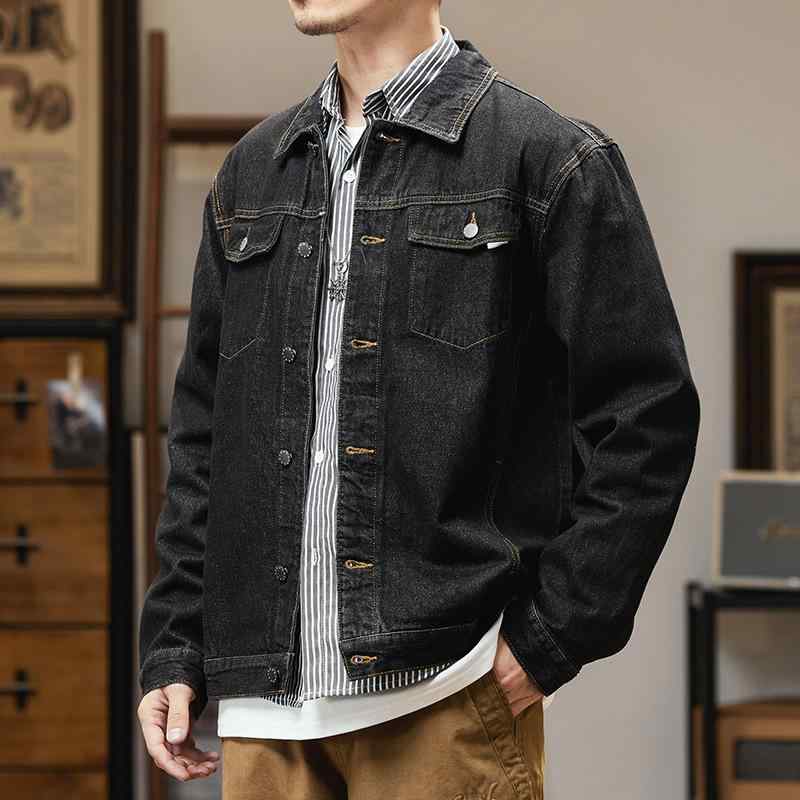樂天商城 - メンズ ジャケット コート 秋 春 コットン 長袖 ブラック ブルー 男性用 大きいサイズ ゆったり 韓国風 ラペル シングルブレスト ポケット 直裾 免烫 側面ポケット 直線袖 直筒 ユニセックス スタイル 都市 ファッション レジャー 日常使い 軽量