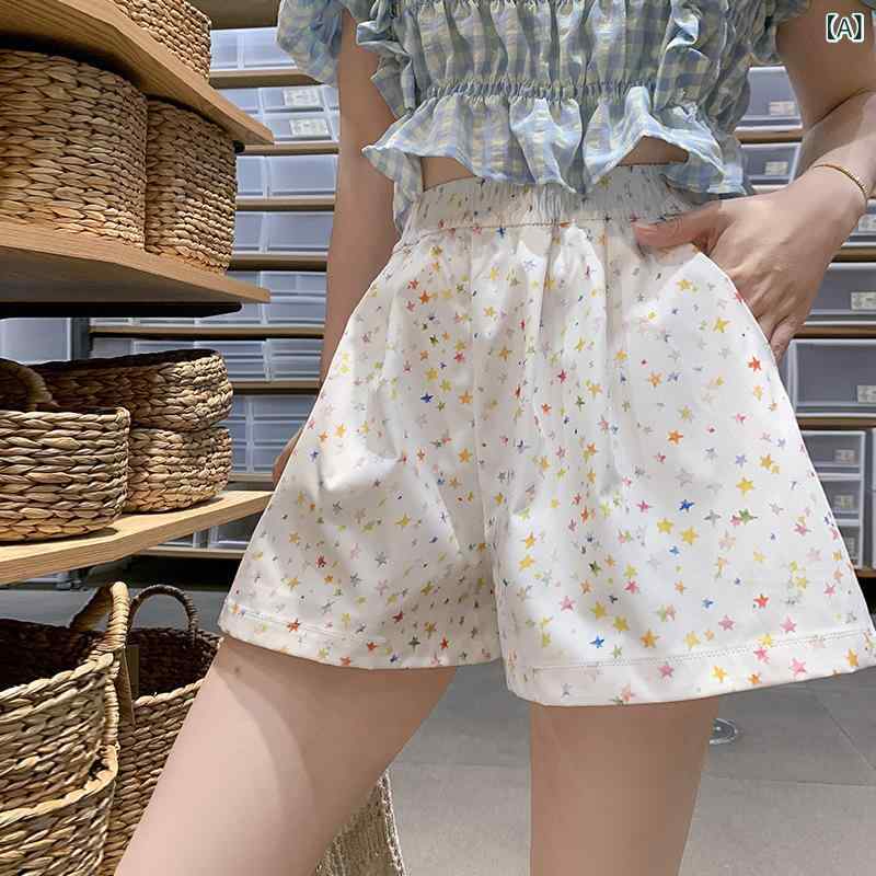 レディース ショートパンツ 夏 韓国風 ルーズフィット Aライン 高腰 スリム ワイド...