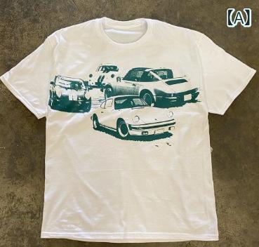 T-Shirts - メンズ Tシャツ 男 男性用 短袖 トップス 綿 純綿 素材 透気性 吸湿排汗 機能 薄手 軽量 ゆったり ルーズフィット シルエット 丸首 クルーネック デザイン プリント 印花 幾何学 模様 パターン 字母 柄 ストリート ヒップホップ ファッション