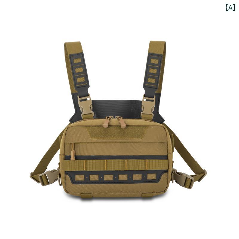 Other - メンズ ベスト 機能性 釣り 背心 キャンプ 工装 バイク ツール ポーチ 迷彩 戦術 チェスト バッグ 男女兼用 メンズ レディース オキシフォード 布 透気性 防水 耐摩耗 軽量 収納 背骨保護 生理曲線 背板 都市 アウトドア スタイル ポリエステ