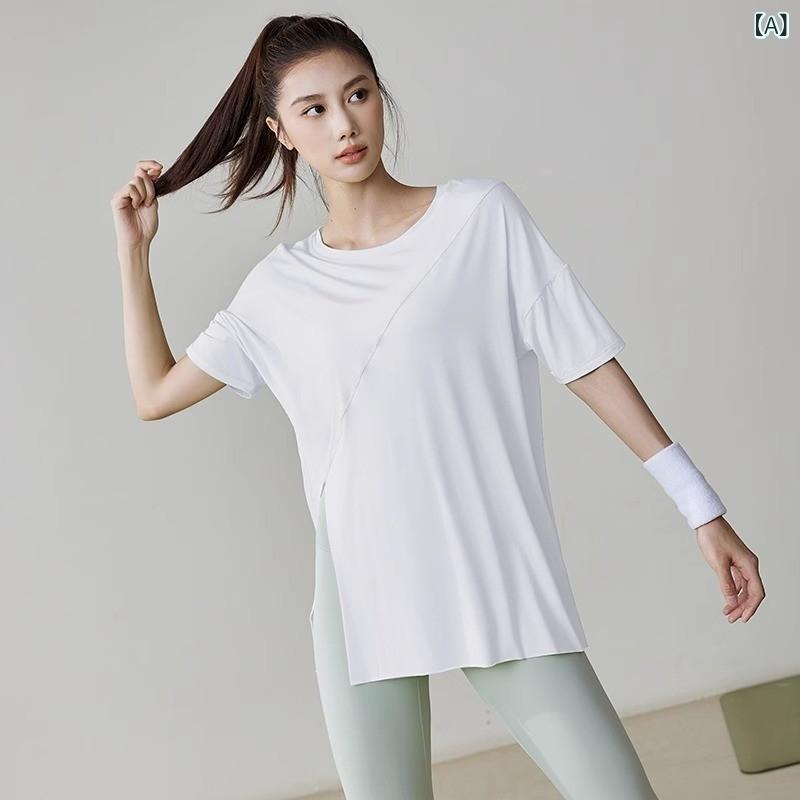 Tシャツ レディース 短袖 トップス 速乾 綿混紡 ポリエステル 伸縮性 純色 アイス...