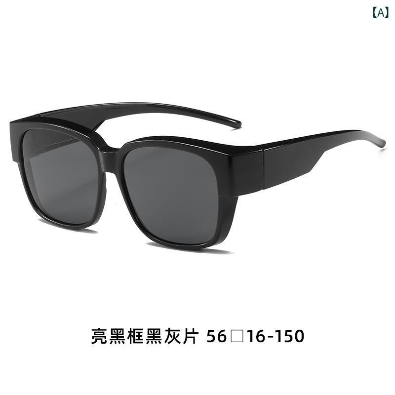 サングラス メンズ レディース TR90 フレーム 偏光 グラス UV400 方形 楕円 黒 灰 ...