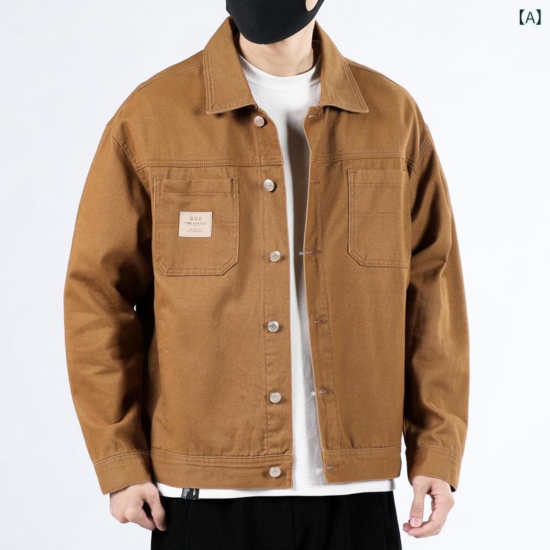メンズ ジャケット デニム コート 男性用 牛仔服 純棉 工装 トップス 韓版 スタイ...