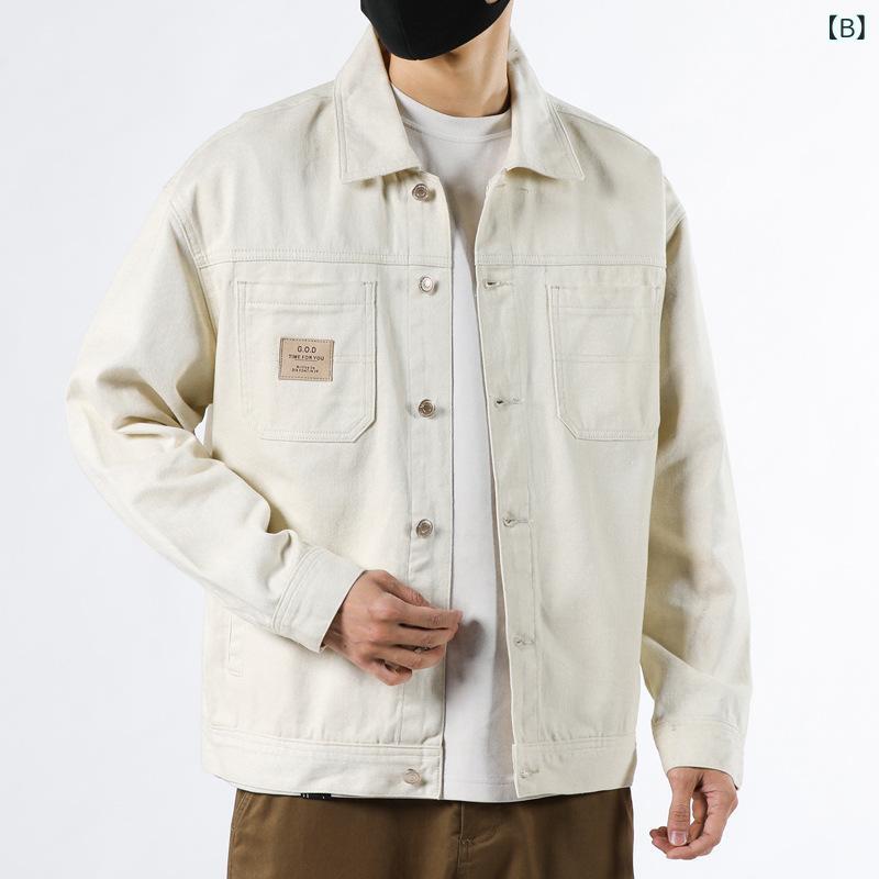 メンズ ジャケット デニム コート 男性用 牛仔服 純棉 工装 トップス 韓版 スタイ...