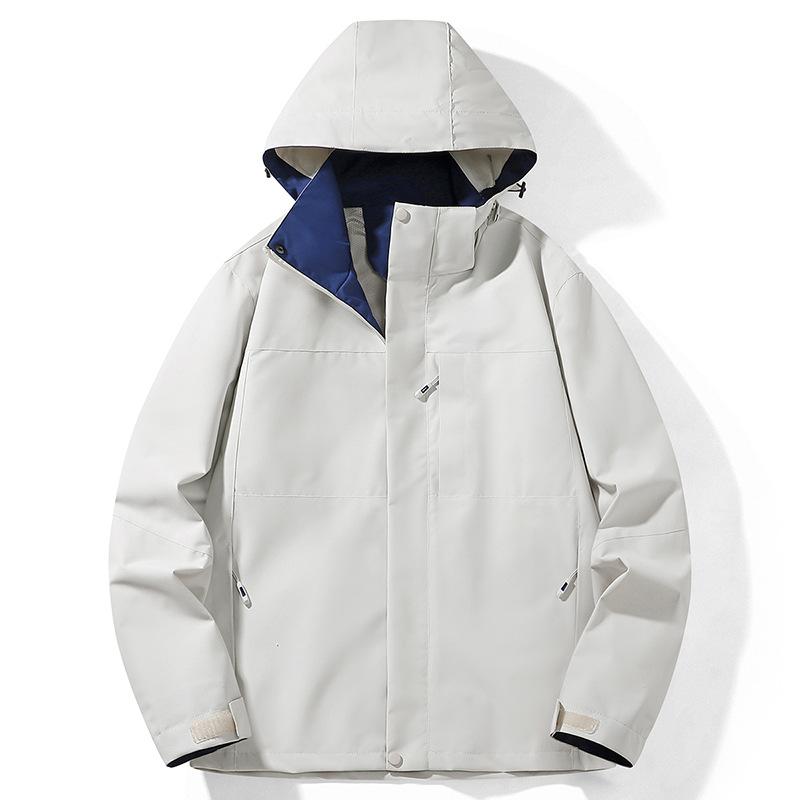 レインジャケット メンズ レディース 春夏 防風 防水 透気 情侣 登山服 アウトドア ジャケット コットン ポリエステル 単色 連帽 開衫 クライミング 釣り 射撃 サイクリング ランニング ハイキング キャンプ 芥末緑 暖白 黒 深藍 以太藍 木槿紫