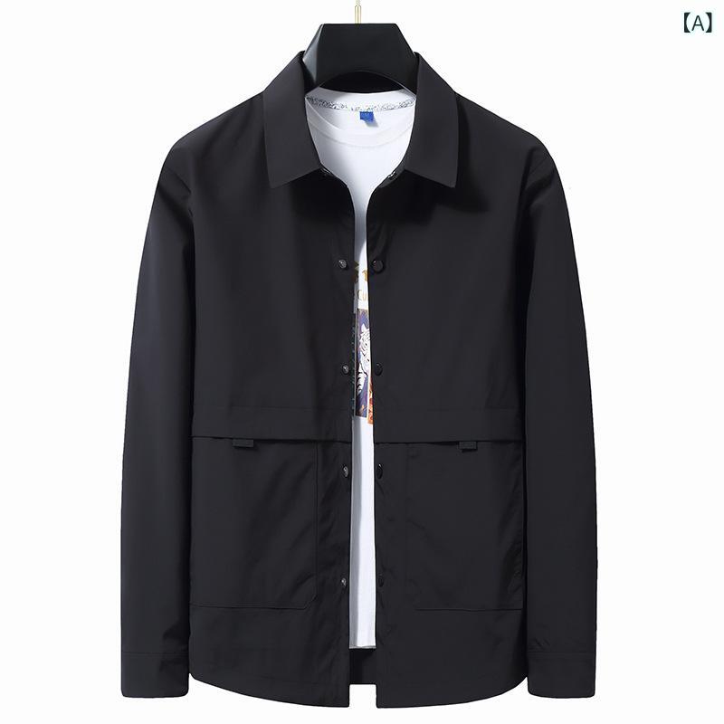 メンズ ジャケット 翻領 シャツ コート 春夏 秋冬 メンズ トップス 工装風 シャツ ...