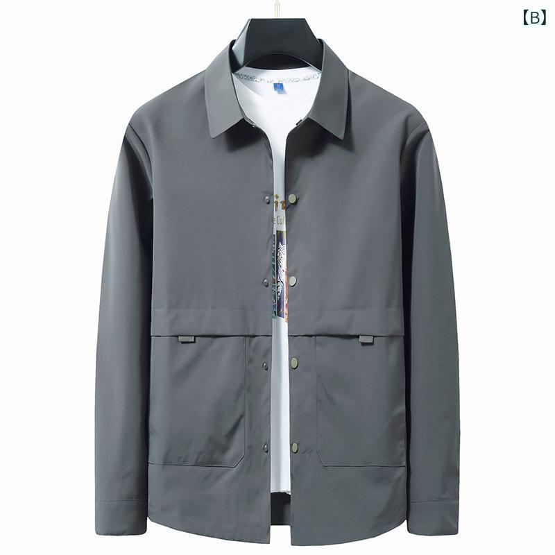 メンズ ジャケット 翻領 シャツ コート 春夏 秋冬 メンズ トップス 工装風 シャツ ...