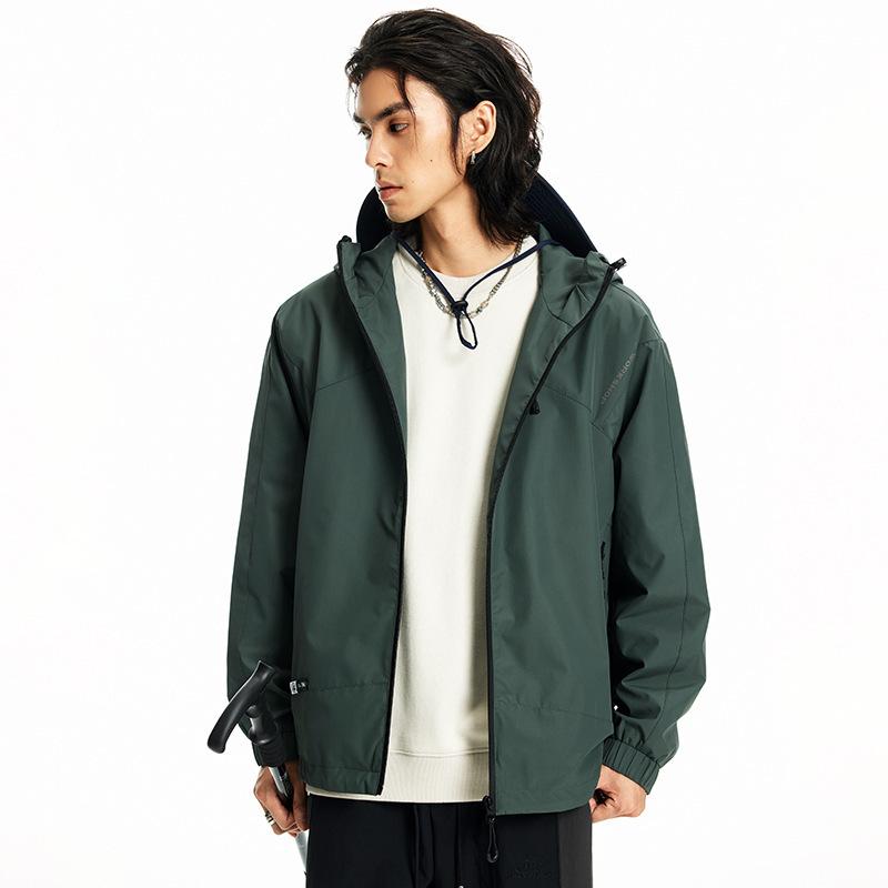 メンズ ジャケット 防水 フード付き 秋 登山 ゆったり 大きいサイズ コットン混紡 ...