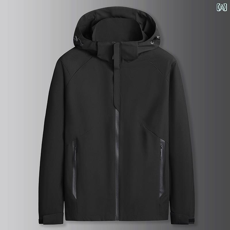 ジャケット メンズ 大きいサイズ 脱着可能フード 免アイロン コート 耐摩耗 防風 ...
