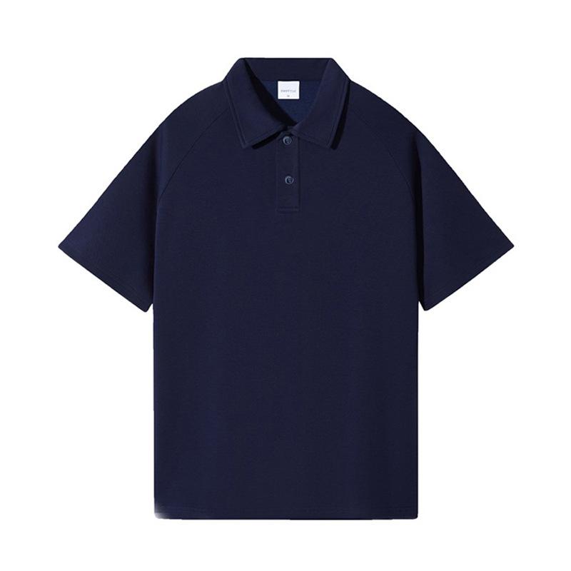 乐天商城 - メンズ POLOシャツ 短袖 挿肩袖 翻領 コットン ポリエステル アクリル混 綿42% ポリエステル49% アクリル9% 広幅 ゆったり 無地 プリント加工 普通厚 夏用 コットン素材 耐摩耗 色牢度高い 不対称デザイン 椰果白 米杏 花灰 カラー ミ