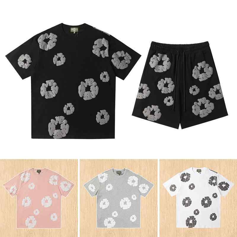 メンズ Tシャツ 短パン セット 美式 レトロ 綿 素材 短袖 丸首 夏 日常使い 黒 グレー ブルー ピンク レッド グリーン ライトグリーン オレンジ ライトブルー 色展開 軽量 通気性 ストリートスタイル 18-24歳 向け ファッション