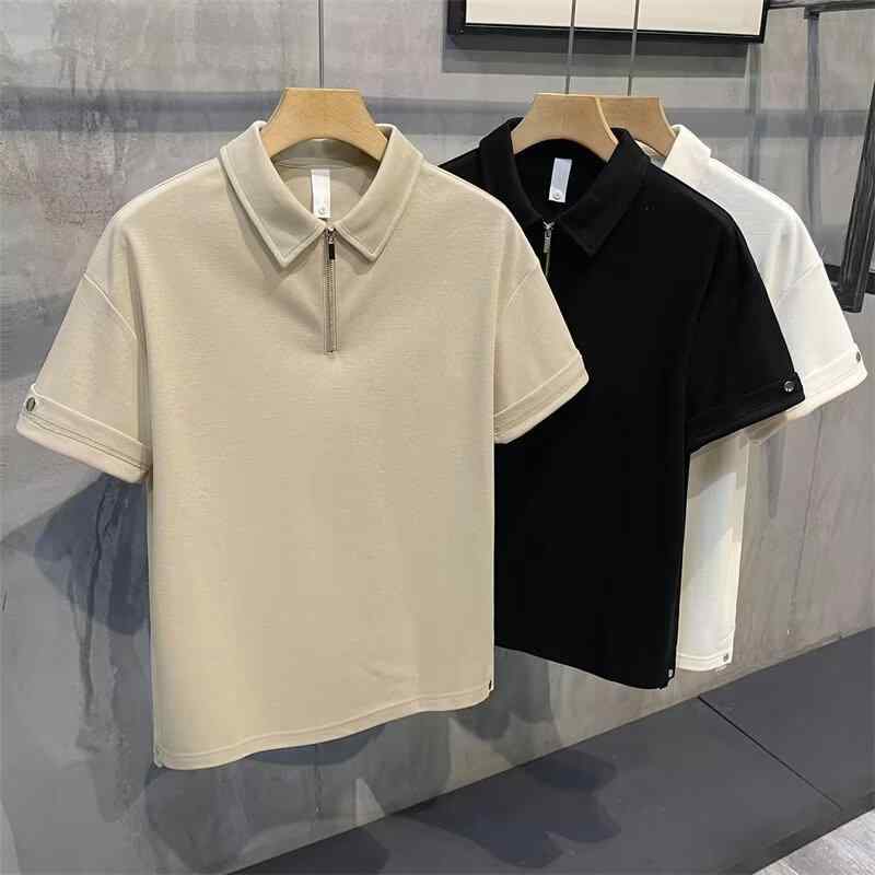 ・カテゴリ: POLOシャツ・スタイル: ビジネス風・袖丈: 短袖・版型: タイトフィット・柄: ツートンカラー・特殊加工: ノーアイロン加工・厚み: 普通・主な素材: 綿・素材含有率: 綿81%-90%・適用シーン: カジュアル・カラー展開: ベージュ、ホワイト、ブラック・サイズ展開: M、L、XL、2XL・ディテール: ジッパー飾り