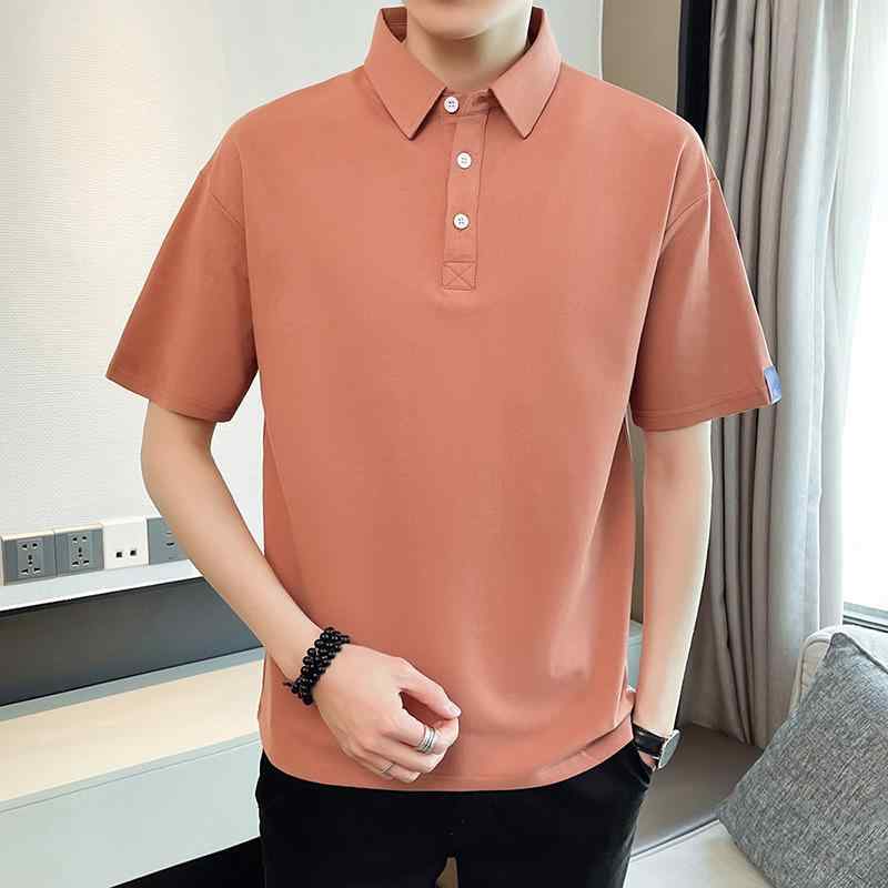 Long-Sleeve （Shape Holding） - メンズ ポロシャツ 春夏 短袖 トップス 男性用 合体型 純色 切り替え 普通厚 通勤 普段使い 綿 真丝 白色 ピンク 黒 豆緑 木緑 砖紅 M L XL 2XL 3XL