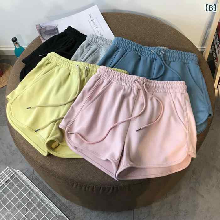 レディース ショートパンツ 高腰 韓版 ワイドレッグ 熱パンツ 運動 ビーチ ポケット ゆったり 3分丈 中厚 マイクロ弾性 不対称 ピンク グレー ブラック ベージュ イエロー ブルー 通勤 気質 優雅 涼快 夏 2024 3