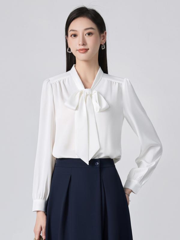 ・カテゴリ: シャツ・スタイル: 気質通勤・主な素材: ポリエステル95%以上・柄: 無地・デザイン: 開衫・袖丈: 長袖・袖型: 標準・流行要素: リボン・版型: スリムフィット・衣長: 普通(50cm<衣長≤65cm)・ネックライン: Vネック・カラー展開: ホワイト、ブルーブラック・サイズ展開: S,M,L,XL,XXL