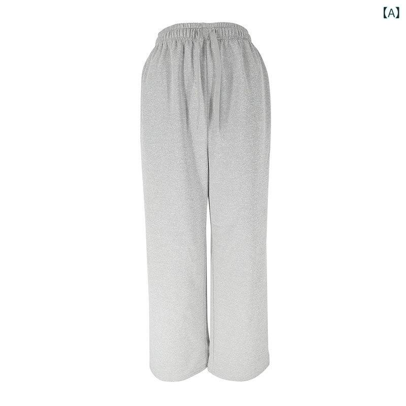 Pantalones largos de mujeres gris negro crossborder Y2K renacimiento calle hip-hop danza jazz deporte despacio larga cintura mediana algodón mezclado poliéster acrílico estiramiento básico silueta despacio nuevo diseño verano uso habitual ropa de baile — vista 2