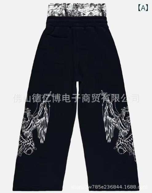Long Pants - レディース 長ズボン Y2K ストリートスタイル ダンスパンツ 直筒 ワイドレッグ ミッドライズ 運動パンツ ジャズダンス ヒップホップダンス ストリートダンス 工装風 ポリエステル ストレッチ ブラック グレー 春季 オールシーズン 個性派 潮人 欧米