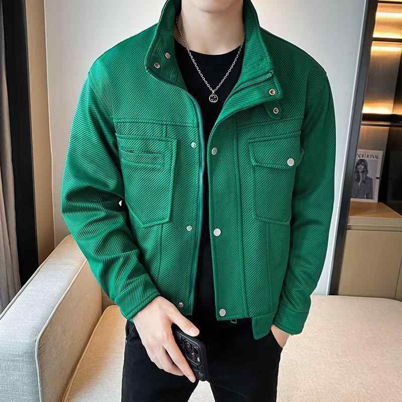 ・カテゴリ: 休闲西服・スタイル: 青春流行・主な素材: 兔毛・裏地: 聚酯纤维（涤纶）・襟型: 翻领・フード: あり・厚み: 薄款・柄: 純色・対象年齢: 青少年・対象シーン: 日常・ディテール: 口袋・ポケットスタイル: 立体贴袋・着用方法: 外穿・衣丈: 常规・袖丈: 長袖・袖型: 常规・カラー展開: 緑、白色、黒・サイズ展開: M、L、XL、2XL、3XL