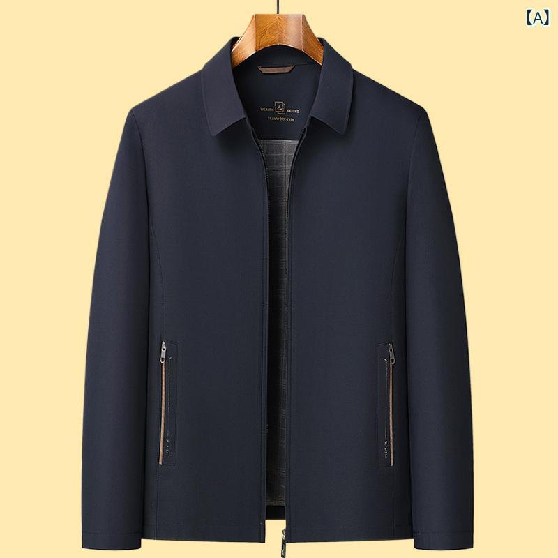 ・カテゴリ: ジャケット・スタイル: シンプル・素材: ポリエステル100%・裏地: ポリエステル95%・首元: スタンドカラー・シルエット: フィット・フード: フードなし・厚み: 薄手・柄: 無地・機能: 通気性、防風、高色牢度・シーン: 日常・ディテール: ジッパー・裾: ストレート・加工: ノーアイロン・丈: 標準・ポケット: ジッパーポケット・着用方法: アウター・袖丈: 長袖・袖型: 標準袖・カラー展開: ネイビー、カーキ・サイズ展開: 175【体重45-55kg】、180【体重55-65kg】、185【体重65-75kg】、190【体重75-85kg】、195【体重85-95kg】
