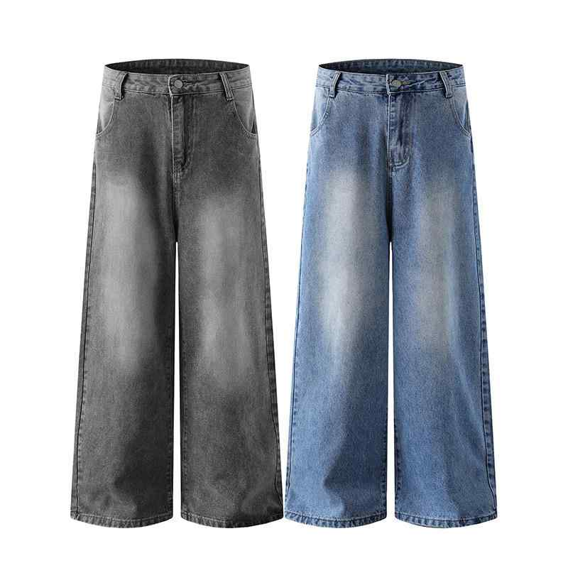 メンズ ジーンズ 牛仔パンツ 直筒型 グラデーション デニム ミックス コットン 中...