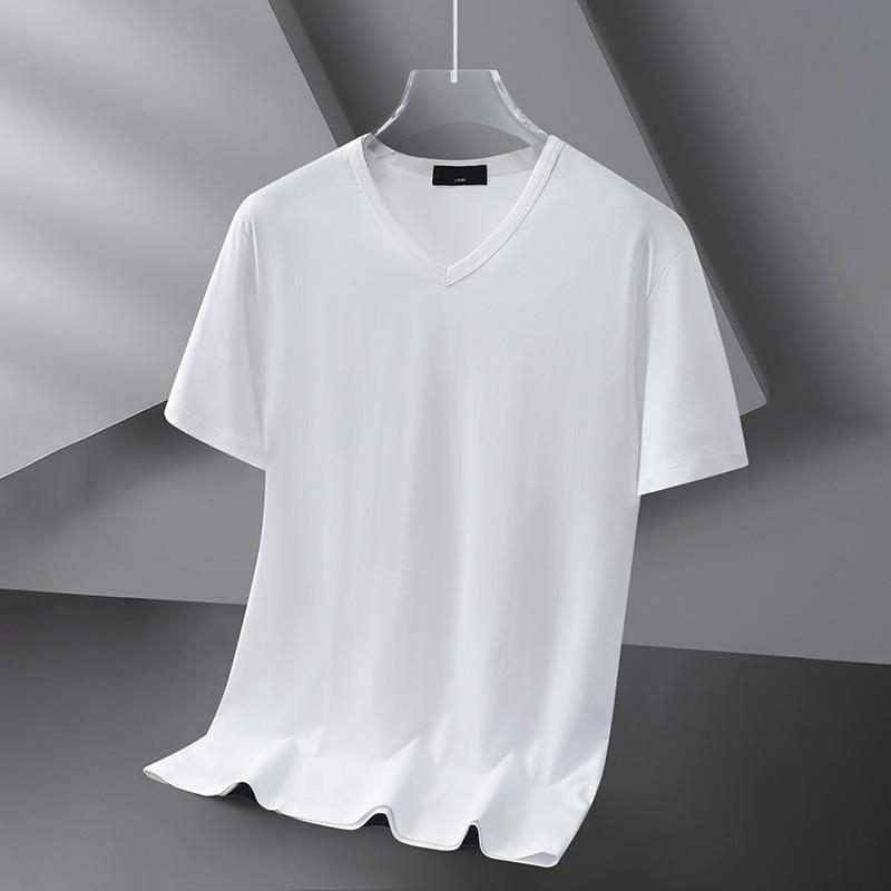 メンズ Tシャツ 半袖 短袖 Vネック 速乾 接触冷感 薄手 修身 ブラック ホワイト グレー 紺 日常 青年 夏 ポリエステル 軽量 通勤 普段使い