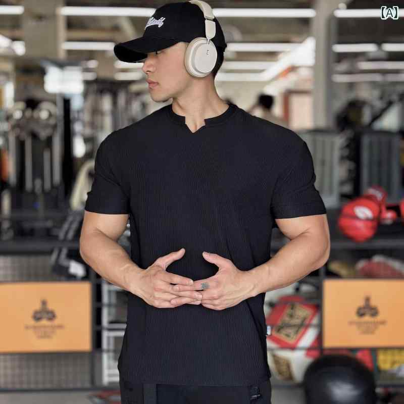 ・カテゴリ: Tシャツ・柄: 条紋・スタイル: 運動休闲・ネックライン: V領、圆領・袖丈: 無袖・主な素材: 聚酯纖維（洗滌綸）90%・カラー展開: 黒色V領、浅灰色V領、深灰色V領、白色V領、黒色圆領、浅灰色圆領、深灰色圆領、白色圆領、任意兩件顏色搭配・サイズ展開: M、L、XL、XXL、3XL