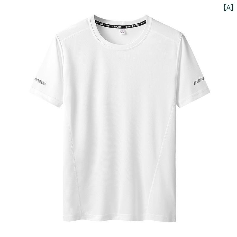メンズ Tシャツ 速乾 丸首 短袖 大きいサイズ ゆったり 薄手 夏 春 ポリエステル ...