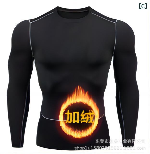 メンズ Tシャツ 長袖 裏起毛 速乾 高弾性 ポリエステル 混紡 フィットネス ランニ...