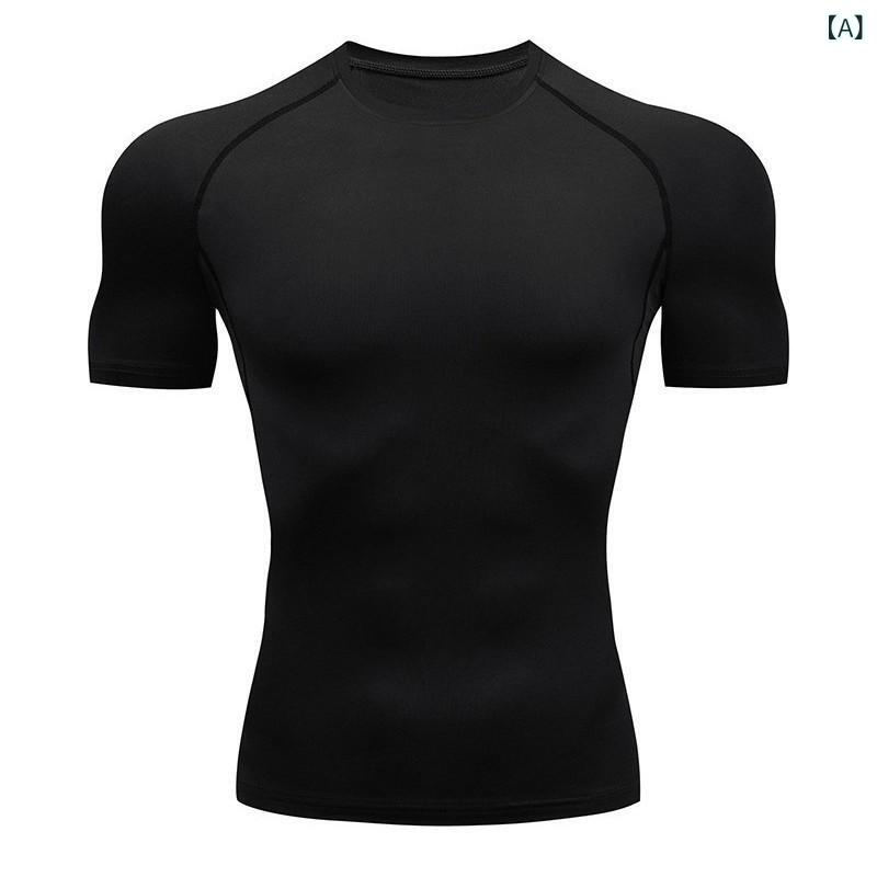 メンズ Tシャツ フィットネス ランニング タイト 丸首 半袖 速乾 吸湿速乾 ポリエステル 白色 赤色 黒色 紫色 緑色 春夏 運動 フィットネス ランニング バスケットボール サッカー