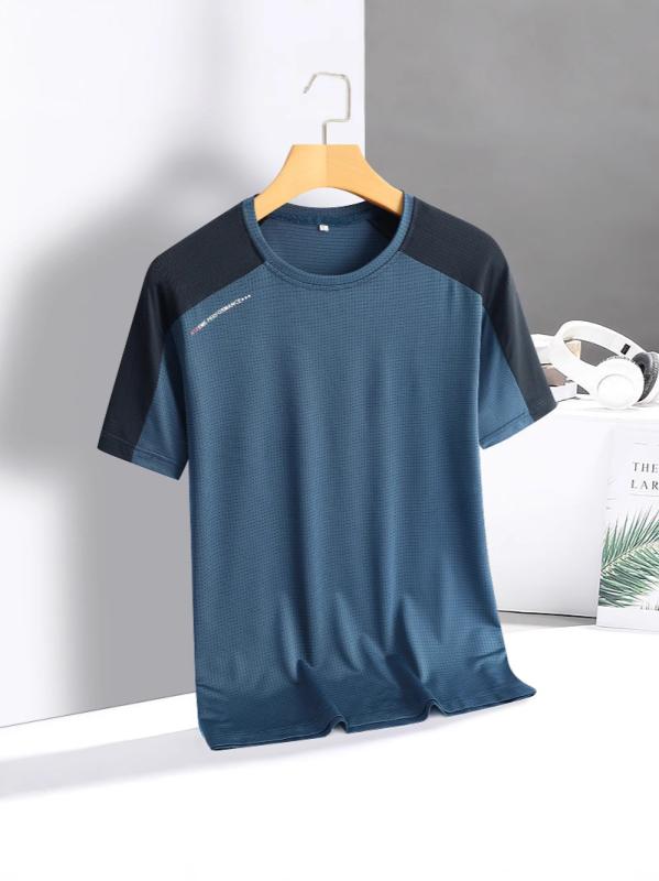 メンズ Tシャツ 短袖 速乾 接触冷感 薄手 ゆったり 大きいサイズ 透気性 ポリエステル 混紡 無地 ルーズフィット 丸首 セットアップなし 休日用 黒 白 青 緑 耐摩耗 高伸縮 色落ちにくい 環境配慮 プリント 穴あけ加工 軽量 180g以下 18