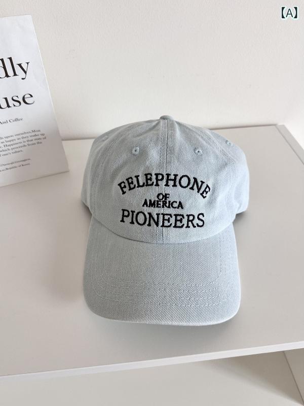 Cap - 野球帽 メンズ レディース 韓流風 刺繍 デニム 綿 素材 軽量 透気 防風 遮陽 機能 浅ブルー ディープブルー 夏 春夏 シーズン 学院風 インスピレーション スタイル 日常使い アウトドア 用途 個性 トレンド