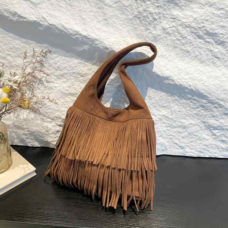 トートバッグ ショルダーバッグ 腋下バッグ 単肩バッグ レディース メンズ ヴィンテージ風 磨砂加工 流蘇付き 大容量 慵懒風 通勤用 日常使い 縦型 方形 PU素材 黒 ブラウン コットン混 磁扣開閉 車縫線 ソフト 中型 クロスボディ ハンドバッグ