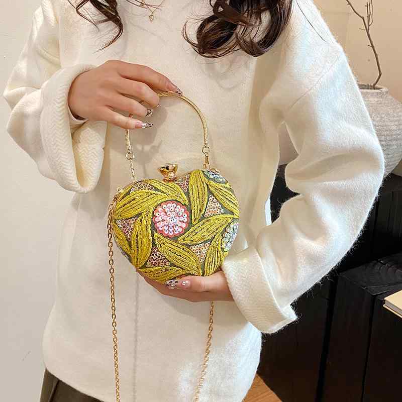 ハンドバッグ 女性用 単肩バッグ ハート型 硬め 小型 セレブ風 復古 イブニングバッグ ハンドヘルドバッグ ショルダーバッグ クラッチバッグ ショルダーストラップ ロックファスナー ジッパー内ポケット ステンドバッグ 立体ポケット レイヤー 日常使い