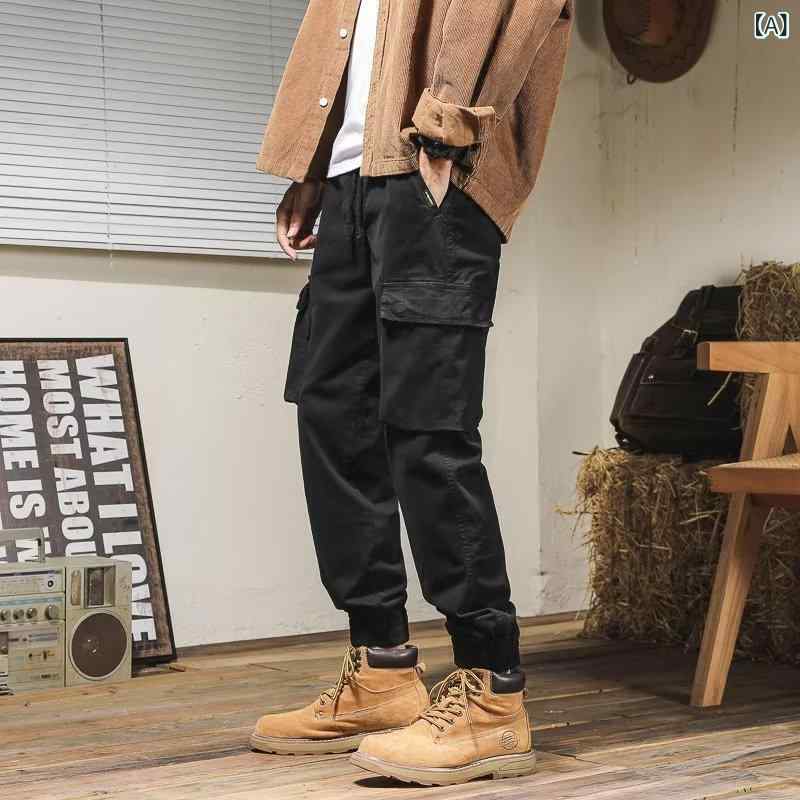 {"result":"工装パンツ メンズ 夏季 ミリタリー コンシール ワイド ルーズ 束脚 長ズボン 薄手 コットン混紡 ポリエステル マイクロストレッチ ポケット デコレーション コットン ポリエステル グリーン ブラック グレー コンシール ミリタ