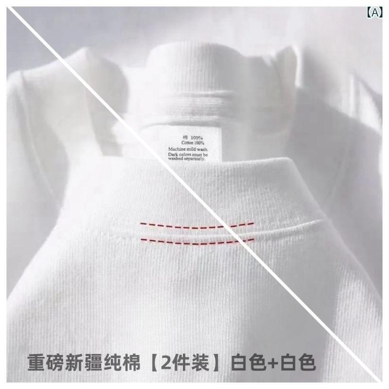 T-Shirts - Tシャツ メンズ レディース 短袖 半袖 丸首 ゆったり 純色 綿 透気 夏 日常 青少年 落肩袖 2枚組 白色 杏色 黒 紺 紫 グレー 茶色 緑 赤