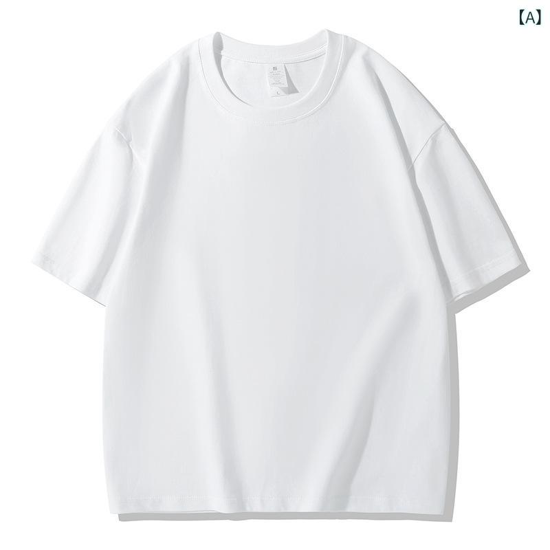 メンズ Tシャツ 短袖 丸首 綿100% 防水 防汚 抗菌 透気 吸湿速乾 厚手 230g 白 黒 深灰 丁香灰 動物プリント 合体型 夏季 休闲 基礎 青少年 成人 24-35歳 ファッション 都市 印花 純色 精梳棉 96%以上 インディゴ