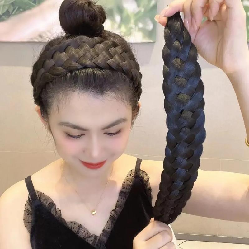 ・カテゴリ: 頭飾・スタイル: 簡約・スタイル分類: ファッション通勤・対象: 女性用・加工: 手作業・素材: その他・カラー展開: 黒棕色、自然黒、深棕色、浅棕色・デザイン: 超幅5cm、麻花辫超幅5cm