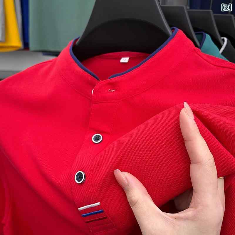 Tシャツ メンズ 綿100％ スタンドカラー 半袖 トップス カジュアル 普段使い シンプル 通気性 吸汗 速乾 オールシーズン remake-buddy-10764897 リメイクバディー サンプル画像2