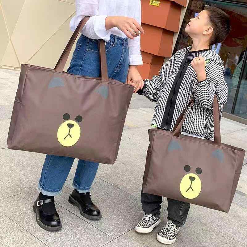 Other - 旅行 バッグ 帆布 トートバッグ 収納 手提 衣類 大容量 便携 多用途 現代 簡約 黒 粉色 旅行収納 化粧収納 内衣 雑誌 文具 化粧品 ブラ 綿被 雑物 衣物 洗漱用品 汚れ衣類 靴 大号 特大号