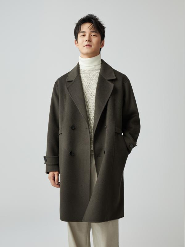 ・スタイル: 英伦・版型: 宽松型・厚さ: 加厚・腰帯: 無・素材名: 毛呢・主素材: 羊毛96%以上・シーン: 休闲・季節: 冬季・襟型: 西装領・柄: 純色・詳細: 口袋飾り・ポケット: 省插袋・裾: 直裾・カラー展開: 黒色、煙灰色、森林緑、深灰色、摩卡色・サイズ展開: M、L、XL、XXL、XXXL