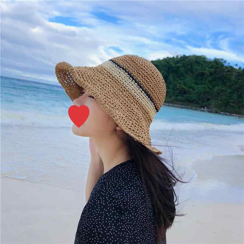 ・カテゴリ: 草帽・帽頂スタイル: 丸頂・帽檐スタイル: 大檐・カラー展開: 彩条卡其、彩条灰色、彩条粉色、彩条米色・サイズ展開: M（56-58cm）・機能: 防晒、護頸、透気、防風、遮陽・主な素材: 草・加工: 草編