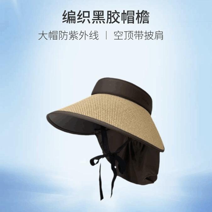 麦わら帽子 女性用 空頂 大つば UVカット 頸保護 防紫外線 フルフェイス 夏用 春夏...