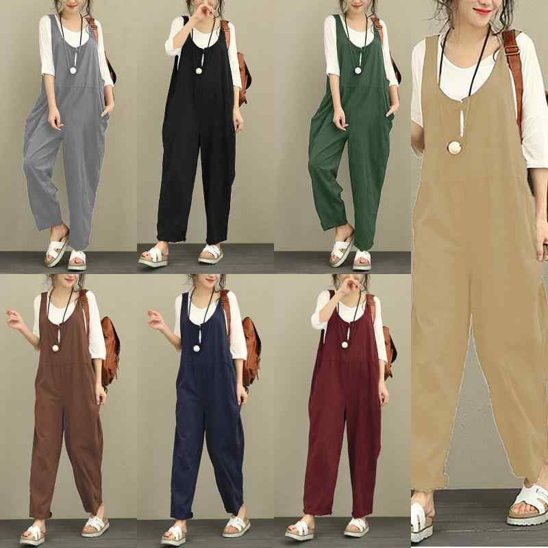 乐天商城 - レディース ビブパンツ ワイドレッグ ロングパンツ スリム効果 ボヘミアン ヴィンテージ風 高腰 九分丈 中厚 ポケット付き 切り替え ポリエステル スパンデックス 快適 日常使い カーキ グレー 黒 ワイドパンツ ゆったり ロング丈 ハイウエスト ポケ