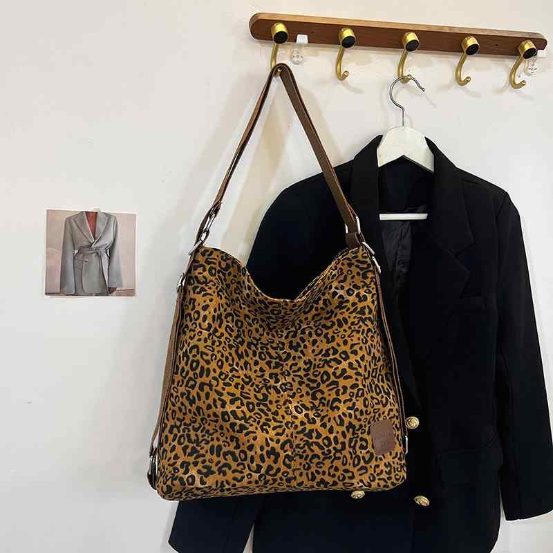 バックパック 女性用 帆布 ショルダーバッグ トートバッグ キャンバス キャンバス生地 縦型 スクエア型 ジップ開閉 中型 大容量 ソフトタイプ シングルストラップ 携帯ポケット フラップポケット ディープブルー ライトブルー ヒョウ柄 日常使い トレン