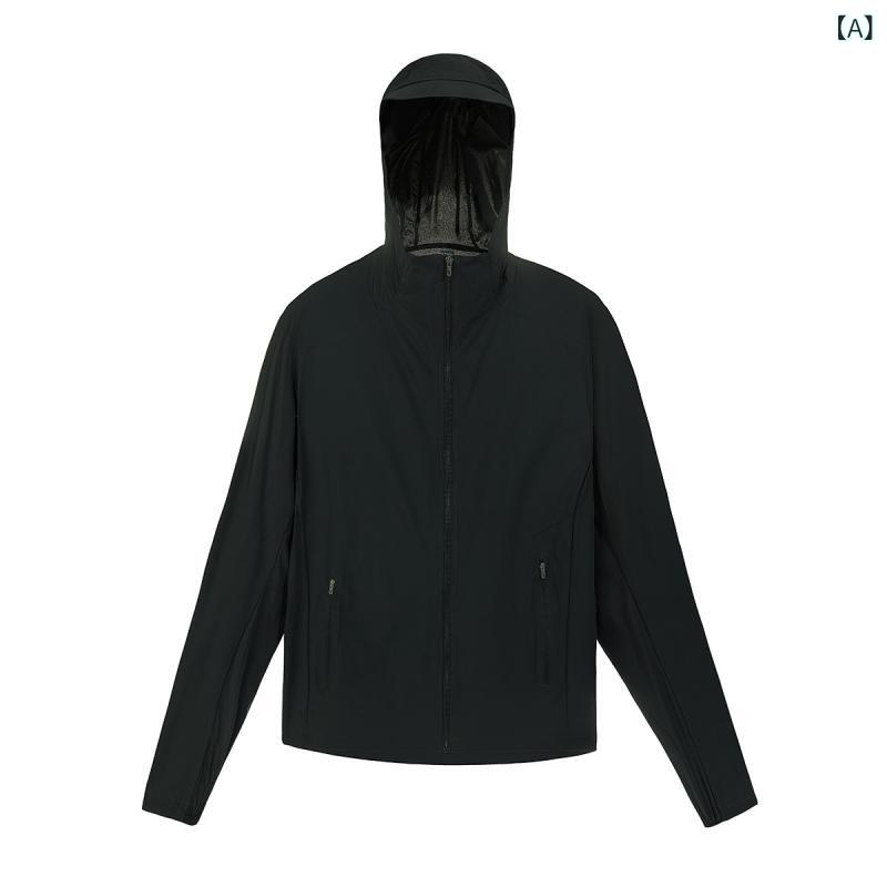 Wind Breaker - アウトドア 防晒 ジャケット メンズ レディース 春夏 軽量 透気 速乾 防水 紫外線カット 超軽量 防風 吸湿排汗 化纤 連帽 ユニセックス ユニセックス 純色 グレー グリーン ブルー ピンク キャンプ ハイキング サイクリング フィッシング トレッ