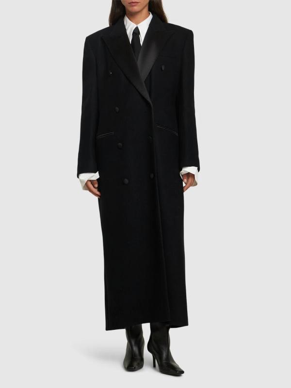 Other Jackets Jumpers - ウールコート レディース ゆったり ダブルブレスト チェック柄 ロング丈 アウター 秋冬 カジュアル おしゃれ カジュアル 長袖 秋冬 大人 きれいめ 高級感 上品 エレガント 暖かい 防寒 普段使い 通勤 通学 オフィス デート 旅行 ショッピング 2