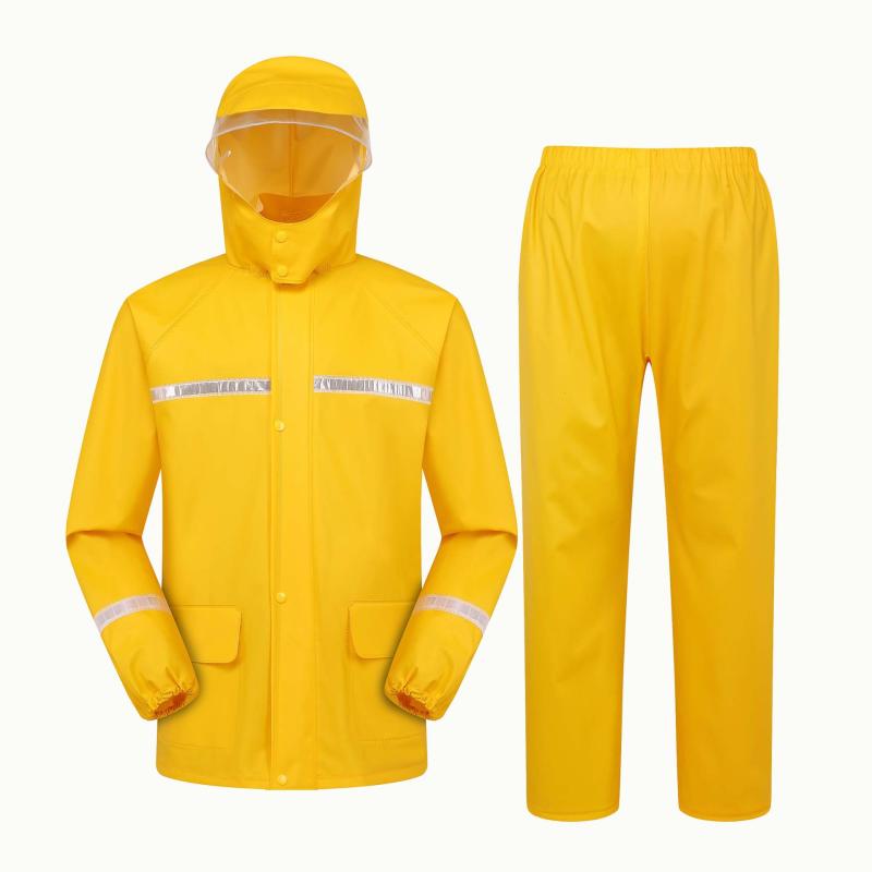 雨衣 防水 防暴雨 上下セット 男性用 電動自転車用 レインウェア レインコート レインパンツ レインスーツ 上衣 単品 自転車用 アウトドア 通年 金黄色 スカイブルー 軍緑 XL XXL XXXXL