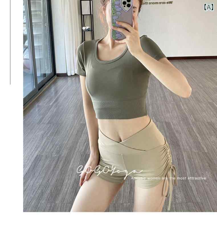 Rakuten - Tシャツ レディース 半袖 薄手 カジュアル 通勤 快適 通気心地 伸縮性 通気性 速乾性 清涼感 綿混素材 美シルエット フィット感 スリムフィット ショート丈 グリーン ブルー