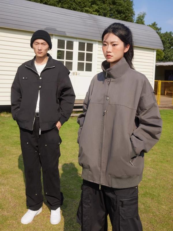 "ジャケット メンズ ファッション ストリート風 アウター カジュアル 春秋 ブルゾン ゆったり おしゃれ かっこいい 男性用 紳士服 街頭風 ハイストリート オーバーサイズ ミリラックスフィット クール レトロ アウターウェア トップス 長袖 ライトジ